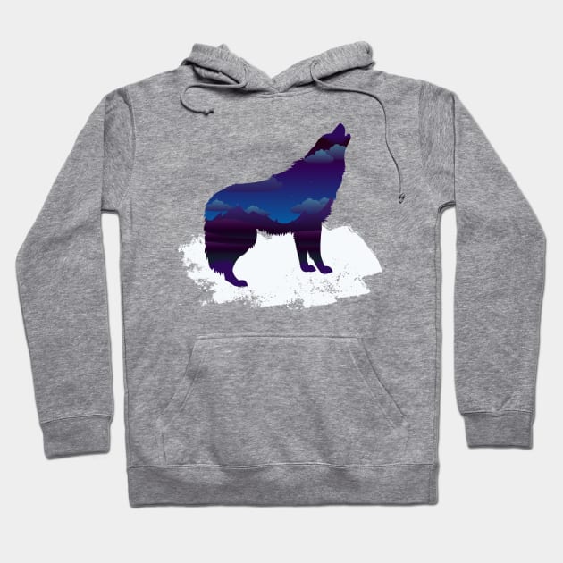 Wild Wolf Howling Hoodie by outrigger